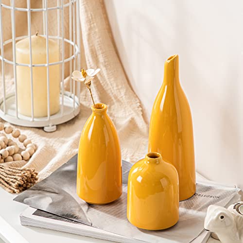 Yellow Ceramic Vases for Home Decor