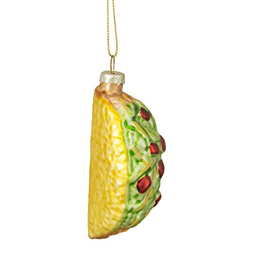 Yellow Glass Taco Christmas Ornament