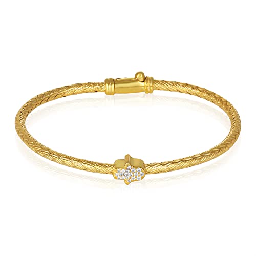 Yellow Gold Hamsa Bracelet for Women
