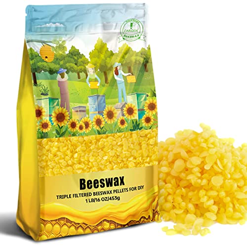 Yellow Organic Beeswax Pellets - CARGEN 453g Beeswax Pastilles