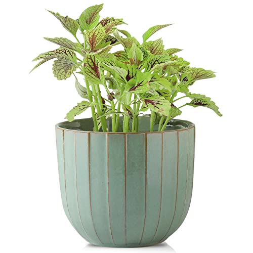YELLOYA Ceramic Plant Pot - 7.9 Inch Planter