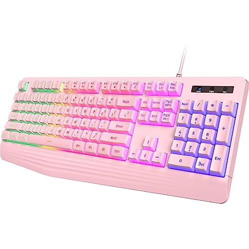 yesbeaut Pink Gaming Keyboard
