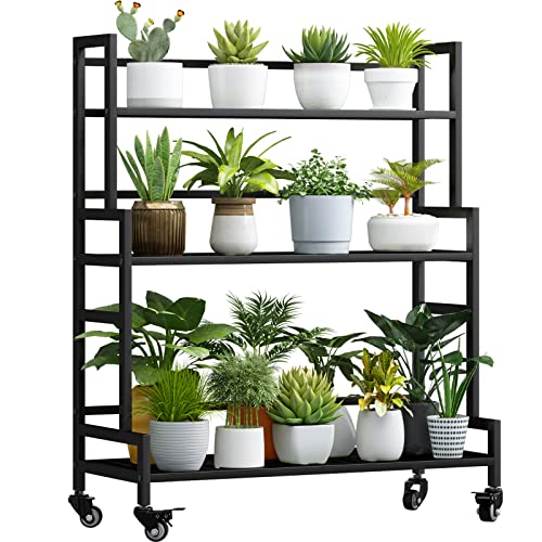 YIZAIJIA Plant Stand - 3 Tier Metal Shelf for Multiple Plants