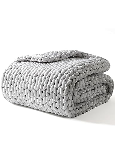 YnM Handmade Knitted Weighted Blanket for Sleep and Stress Relief