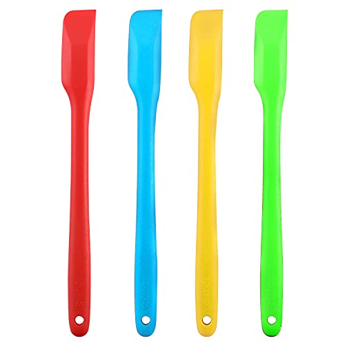 Yoku Made- Small Spatulas Set, Heat-resistant Mini Spatulas with Sharp and thin Edge, Nonstick Silicone Spreader, 10 Inches, 4 Pack