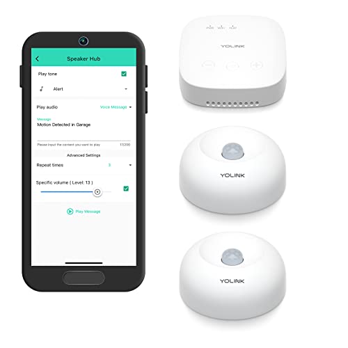 YoLink SpeakerHub & Two Motion Sensor Smart Home and Security Kit