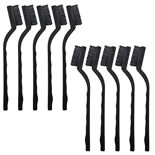 Yoohey Scratch Brush Nylon Wire Brush Curved Handle for Cleaning Welding Slag and Rust 10PCS