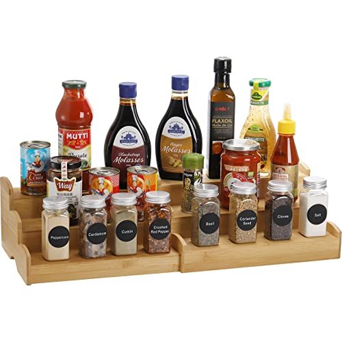 YOUEON 3 Tier Bamboo Expandable Spice Rack