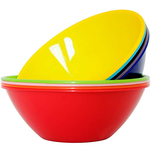 Youngever Rainbow Plastic Mixing and Serving Bowls