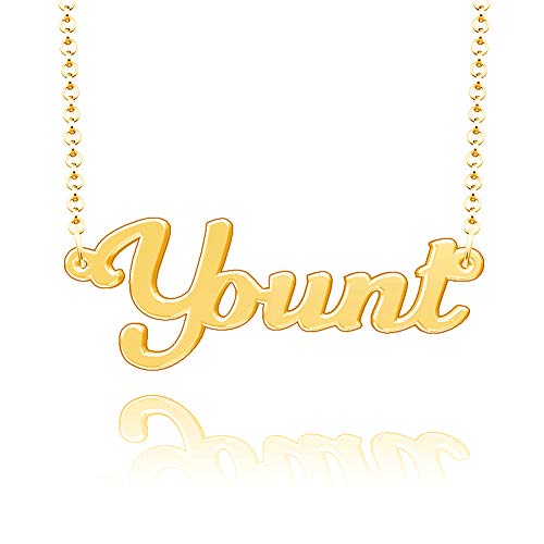 Yount Necklace Womens Personalized Sterling Silver Custom Name