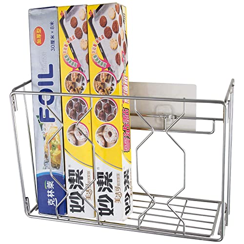 YQh Wall Mount Kitchen Wrap Organizer Rack