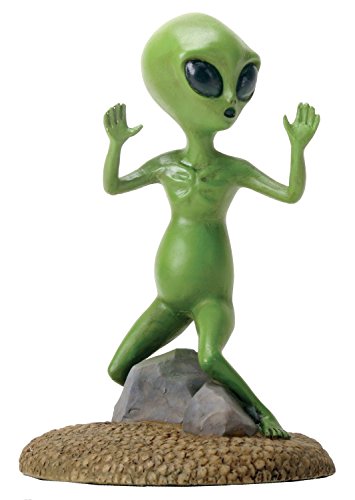 YTC Small Green Colored Alien Figurine Statue with Hands Up Escaping