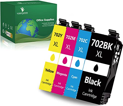 YUANQIMM 702 Ink Cartridge Remanufactured Replacement