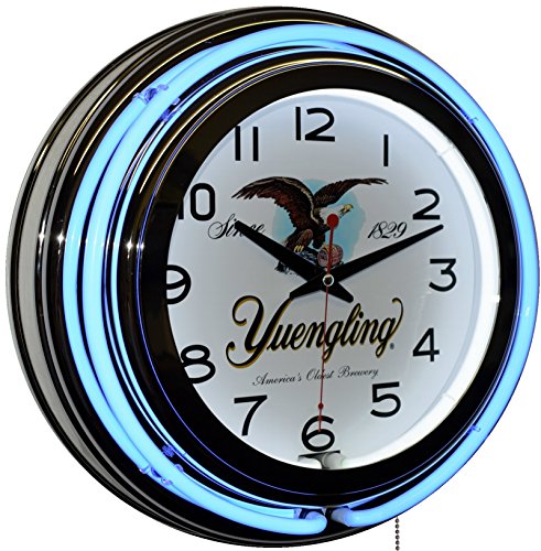Yuengling Beer Logo Blue Neon Wall Clock