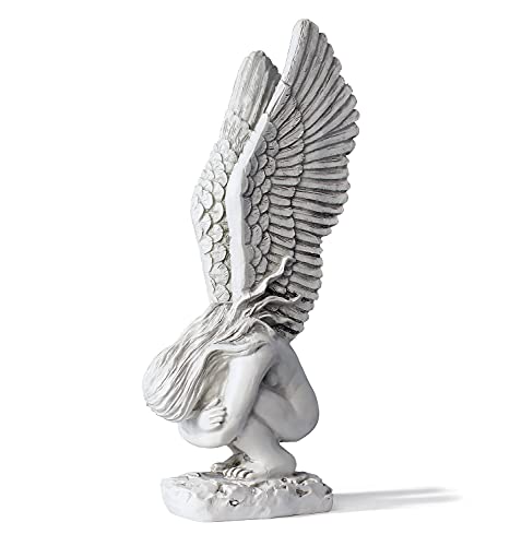 YUEOECOR Cherub Statue Figurine, Angel Sculpture Home Decoration