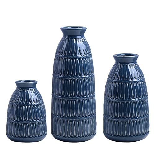 Yundu Navy Blue Ceramic Flower Vases