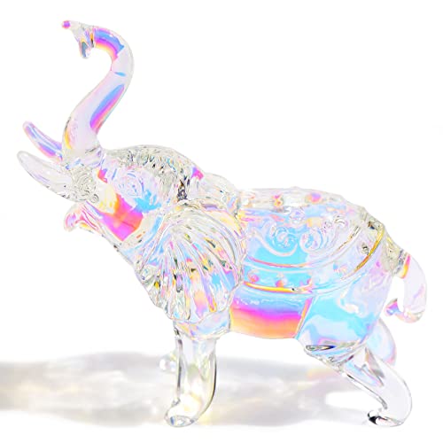 YWHL Cute Crystal Glass Elephant Figurine