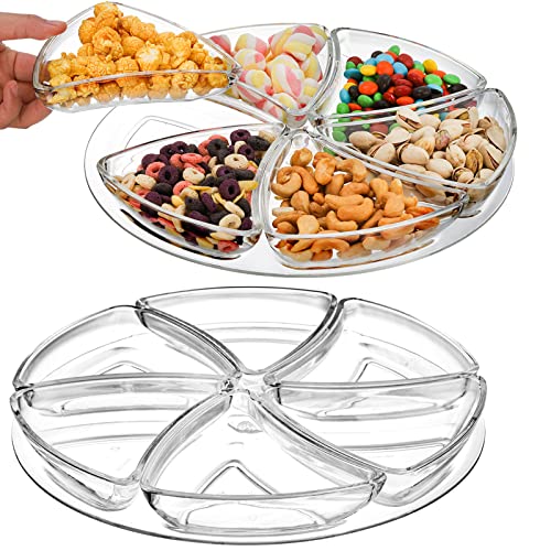 ZEAYEA 2 Pack Snack Serving Tray