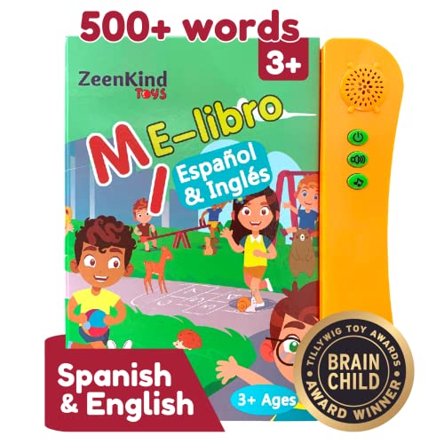 ZeenKind Spanish English Talking Sound Books for Kids