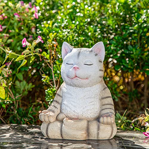 Zen Garden Cat Statue Figurine - Large Gardens Decor