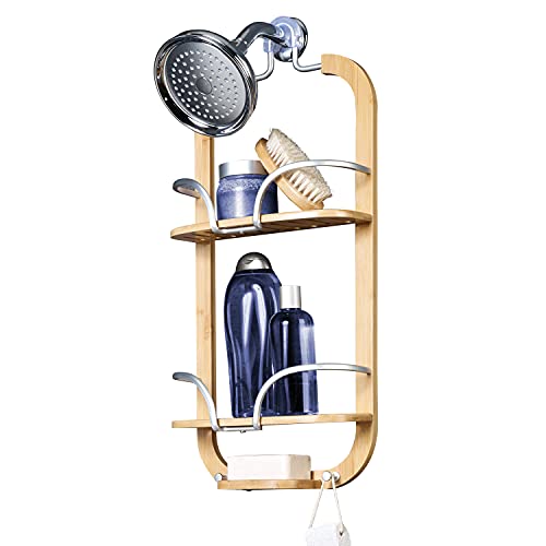 Bamodi 27 x 7 Stainless Steel Hanging Shower Caddy with 2 Towel Hooks -  Silver