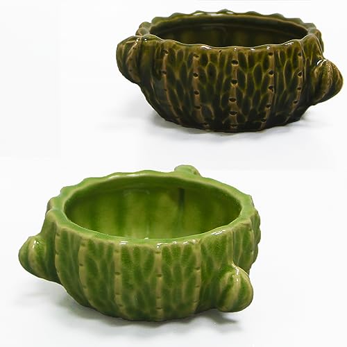 Zhilishu Hamster Food Bowl - Cactus Design, Set of 2