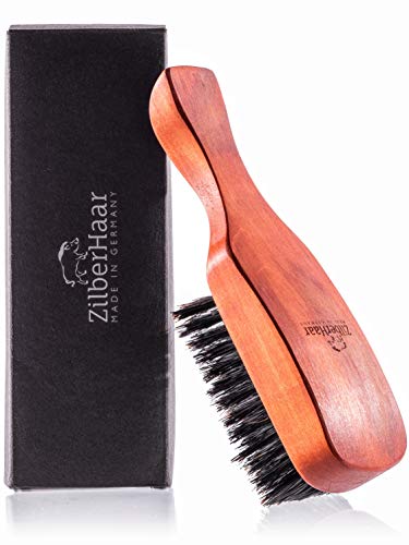 ZilberHaar Major – Men's Hair and Beard Brush – Soft Boar Bristles – Massages and Exfoliates Skin and Scalp – Ideal Men's Grooming Accessory – Made in Germany