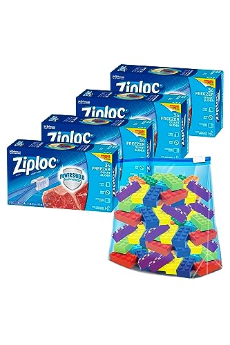 Ziploc Quart Freezer Slider Bags - Power Shield Technology