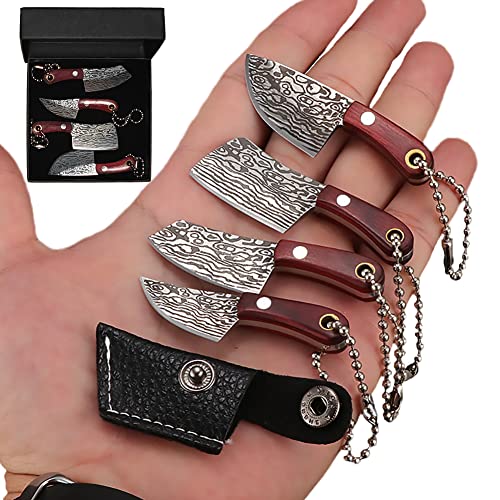 ZOFTBIGK Damascus Pocket Knife Set Mini Knife Set