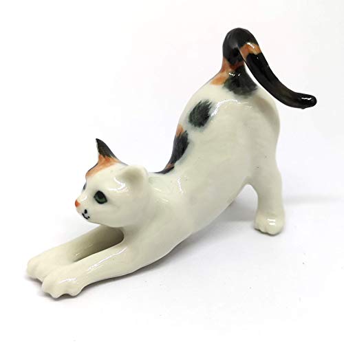 ZOOCRAFT Cat Figurine Collectible Ceramic Dollhouse Animal Statue