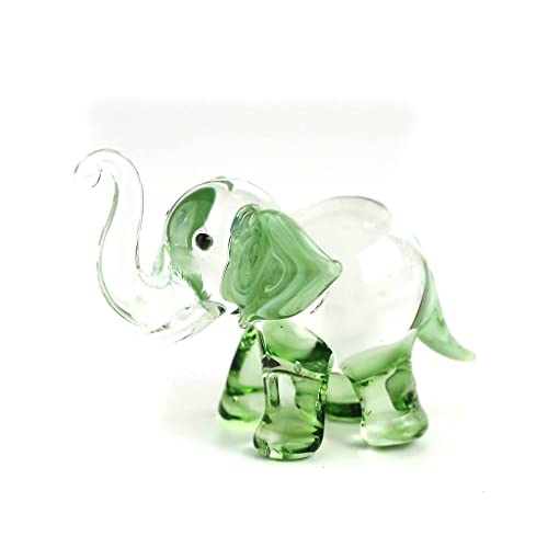 ZOOCRAFT Elephant Figurines Green Glass Ornament