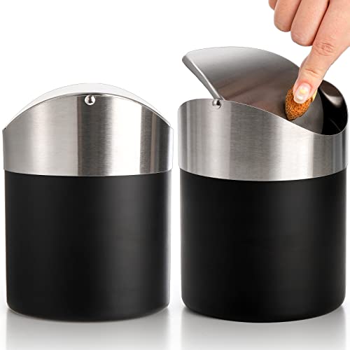 ZOOFOX Set of 2 Mini Trash Can with Swing Lid