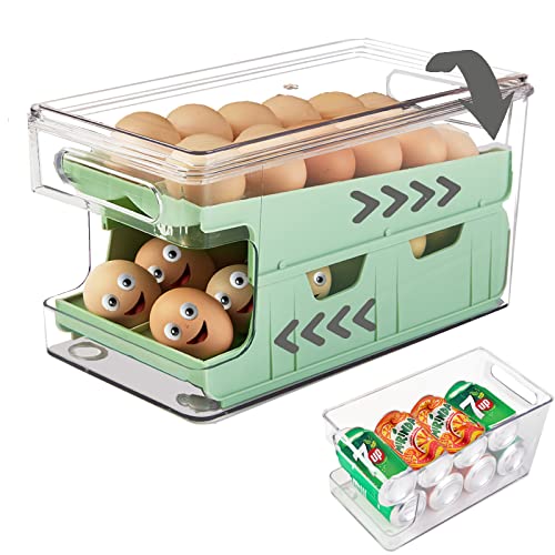 ZSTEA Rolling Egg Holder for Refrigerator with 24 Egg Capacity