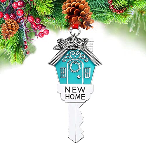 ZUNON First Christmas Key New Home Ornaments 2023 Christmas New Home Wedding Decoration 3" Ornament (Green New Home)