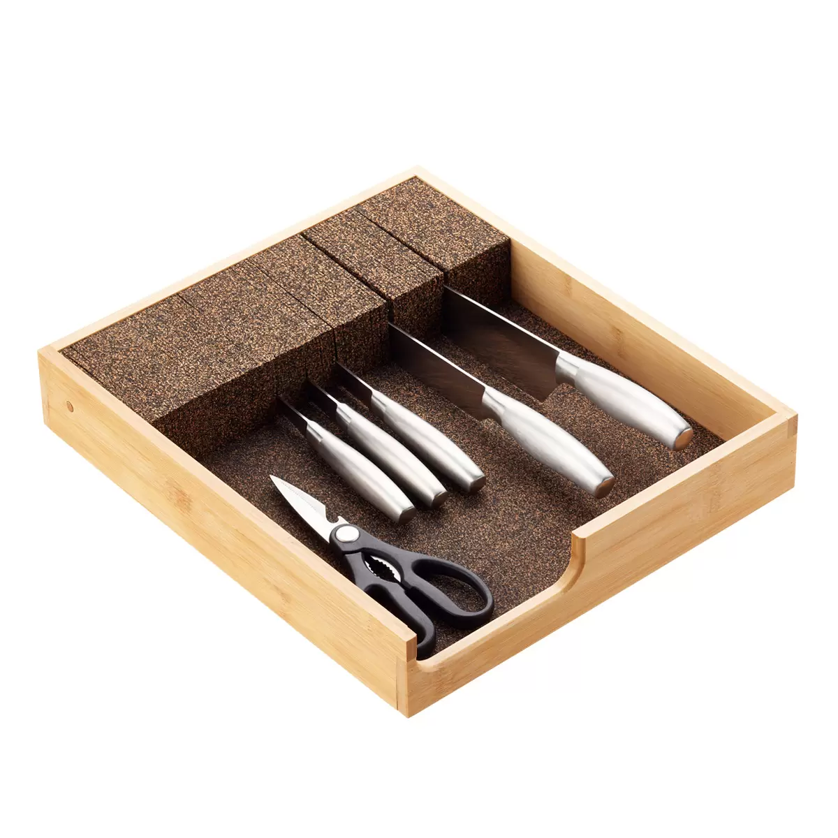 Utoplike in-Drawer Knife Block Bamboo Kitchen Knife Drawer