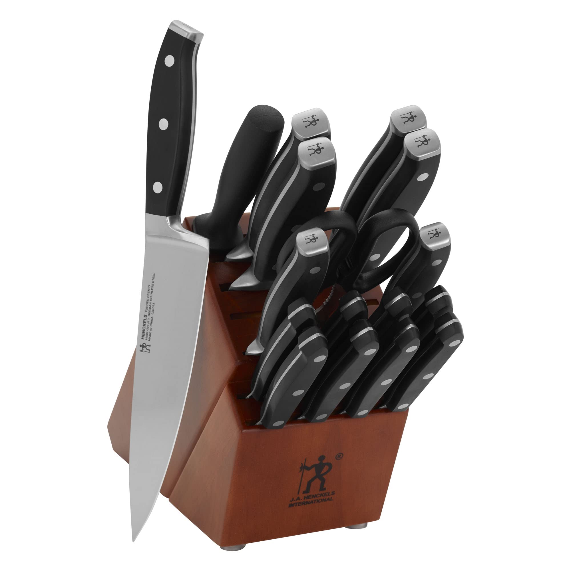 Enoking 15 Pieces Kitchen Knife Set With Wooden Block and Sharpener - for  sale online