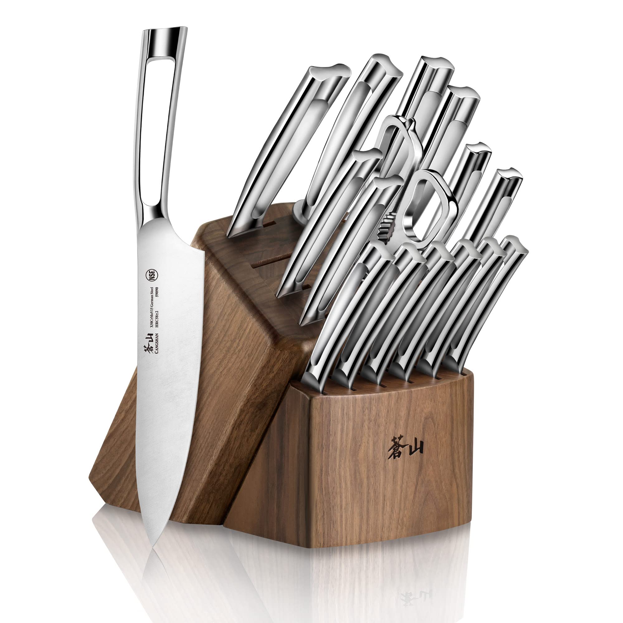 9 Superior Cangshan N1 Series German Forged Steel 17-Piece Knife Block Set for 2024
