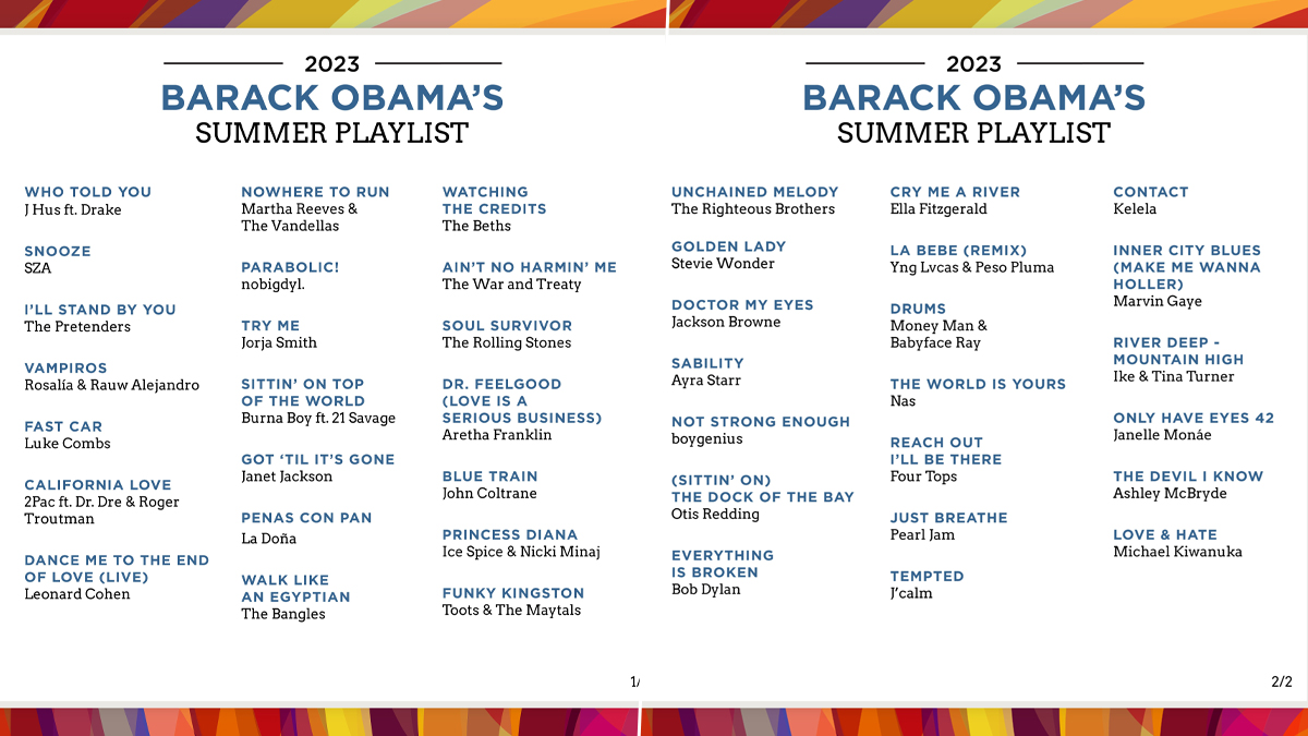 Barack Obama’s 2023 Playlist: A Message To America Through Music