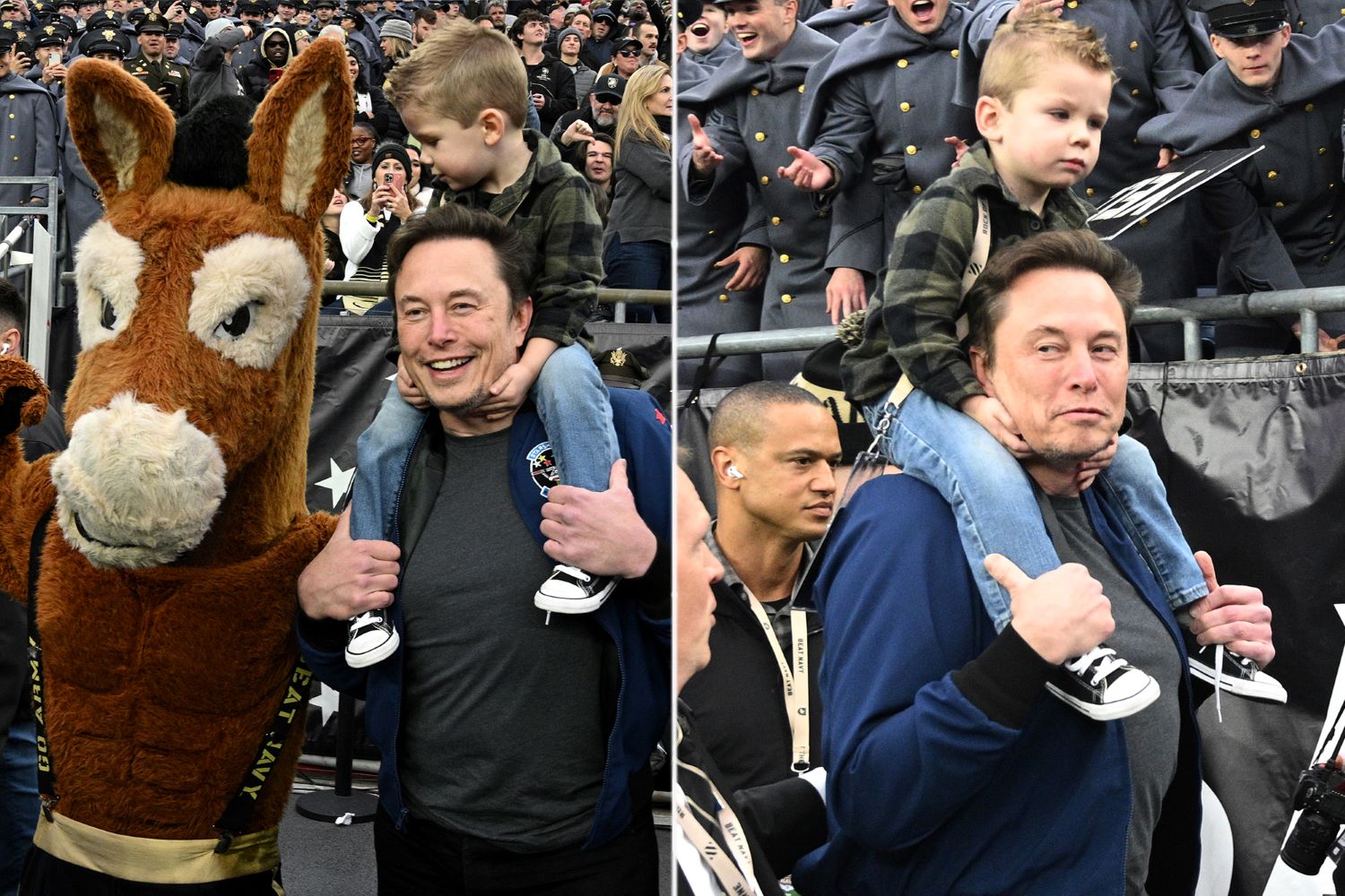 Elon Musk Takes Son To Army Navy Football Game