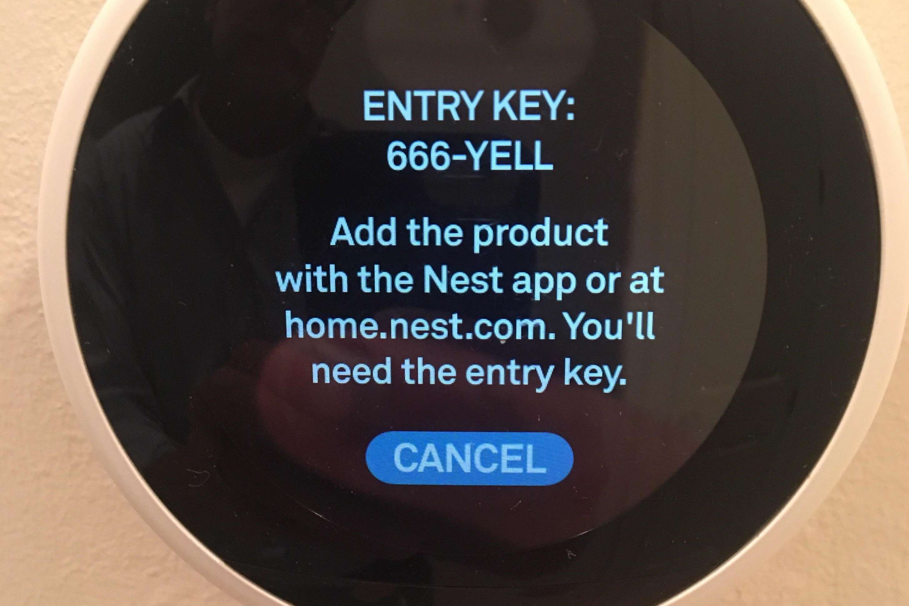 How To Find Entry Key On Nest Thermostat
