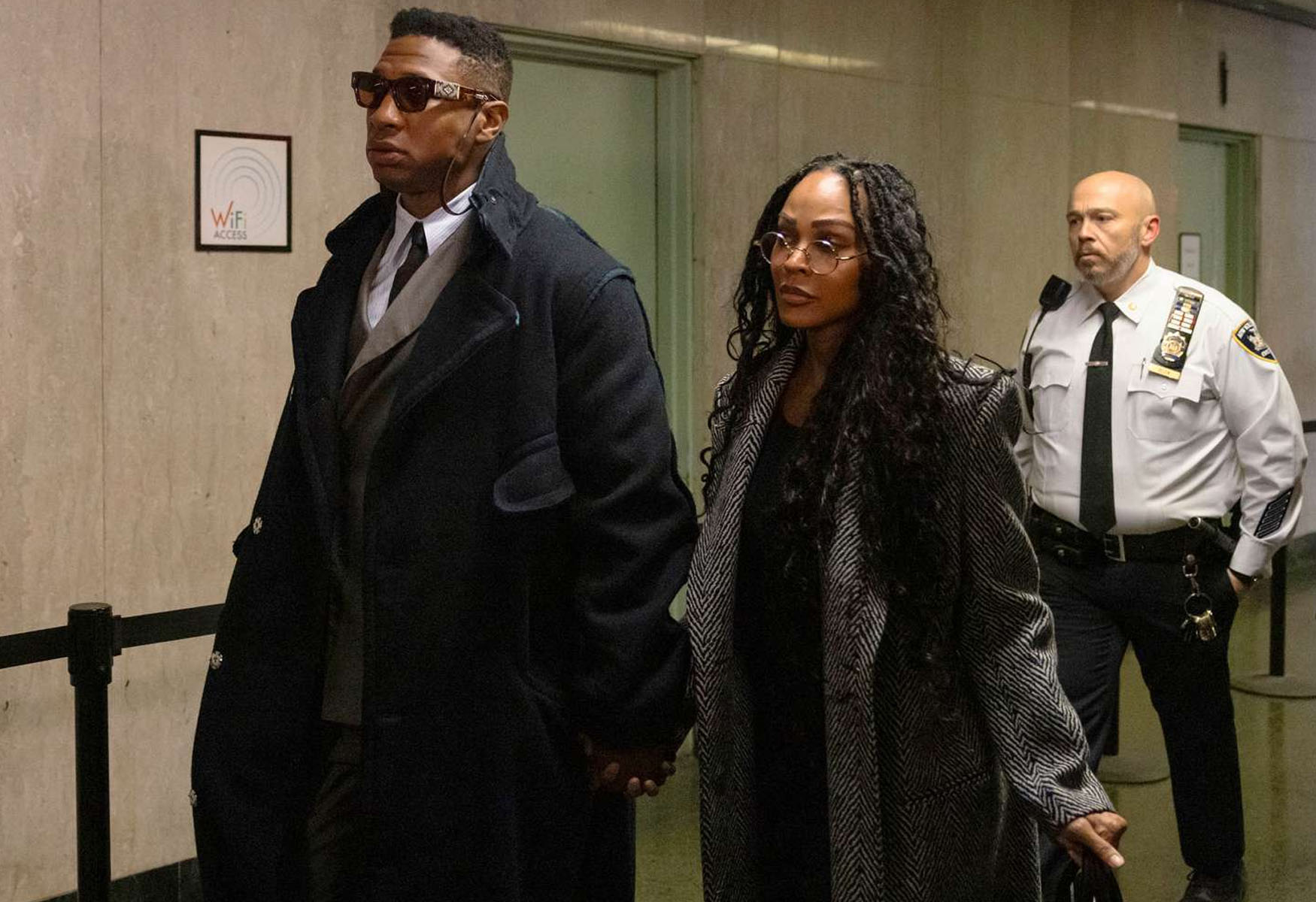Jonathan Majors Arrives For Opening Statements In Assault Trial With Meagan Good