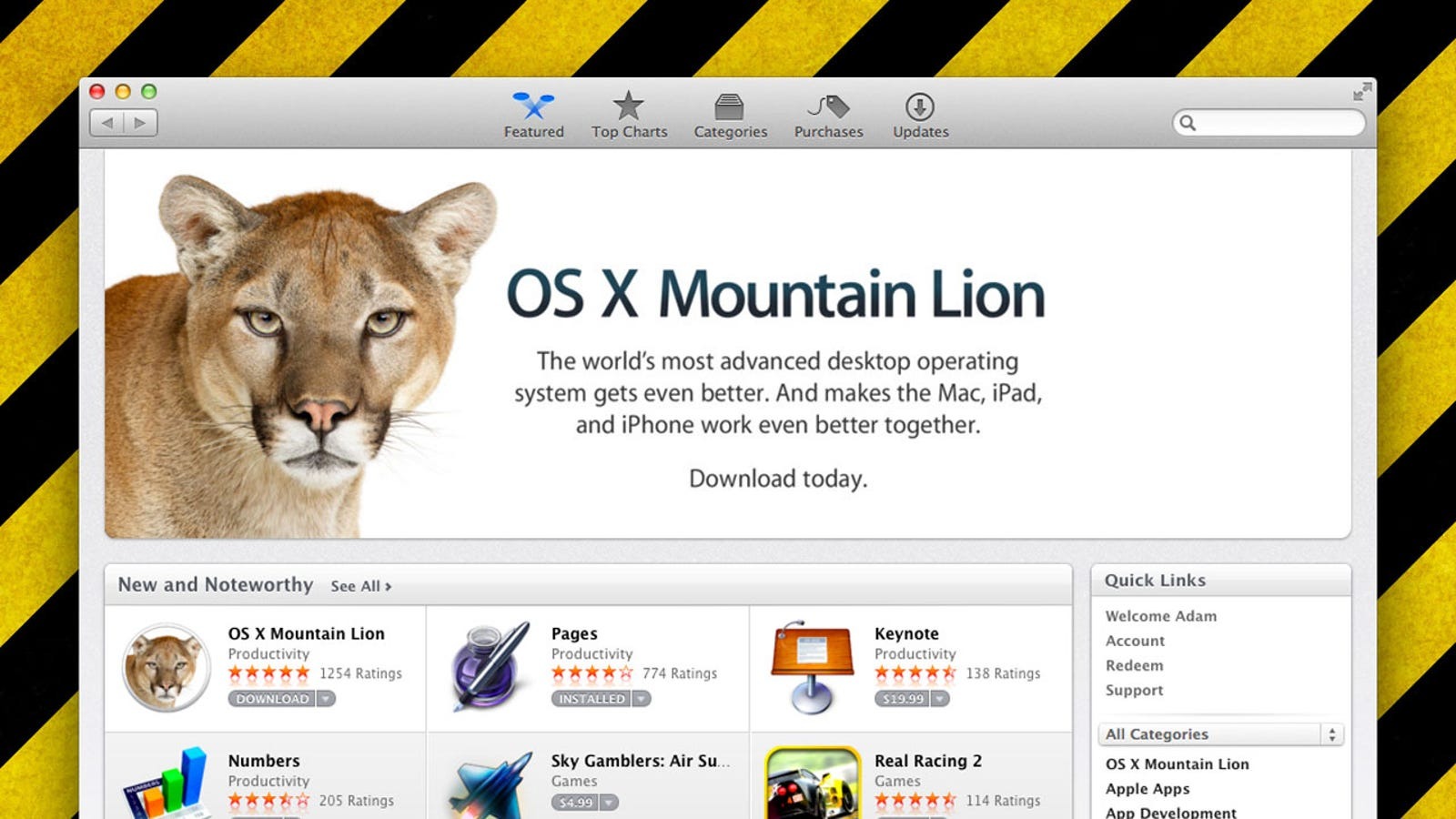 Upgrade Install Of MacOS Mountain Lion