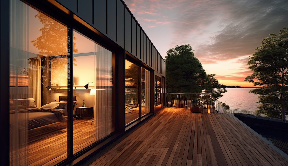 beautiful terrace of a modern penthouse