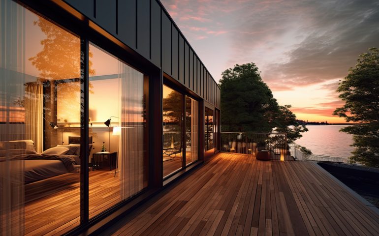 beautiful terrace of a modern penthouse
