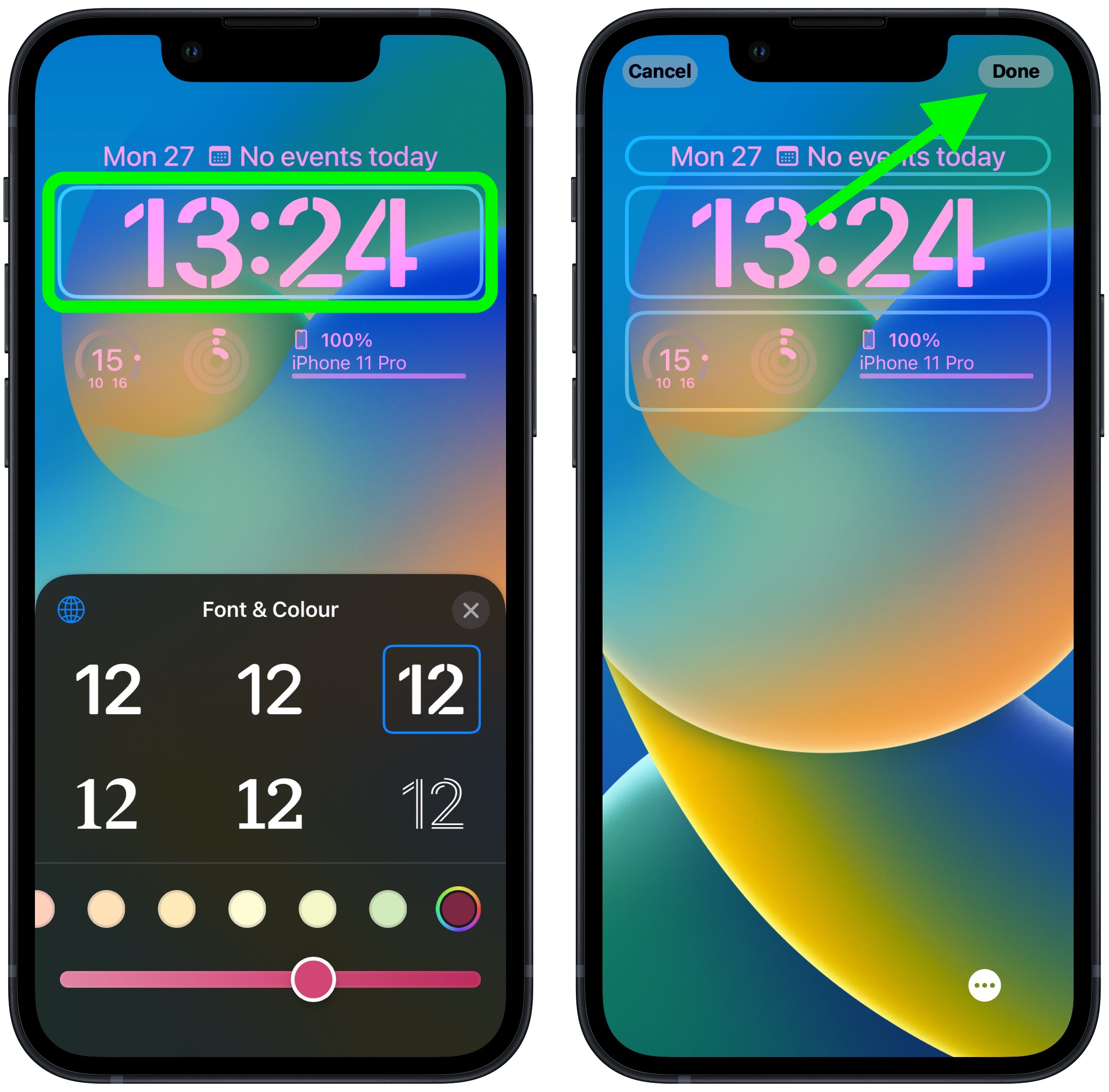 Date Display Customization: Showing Day And Date In Big And Bold On IPhone 10