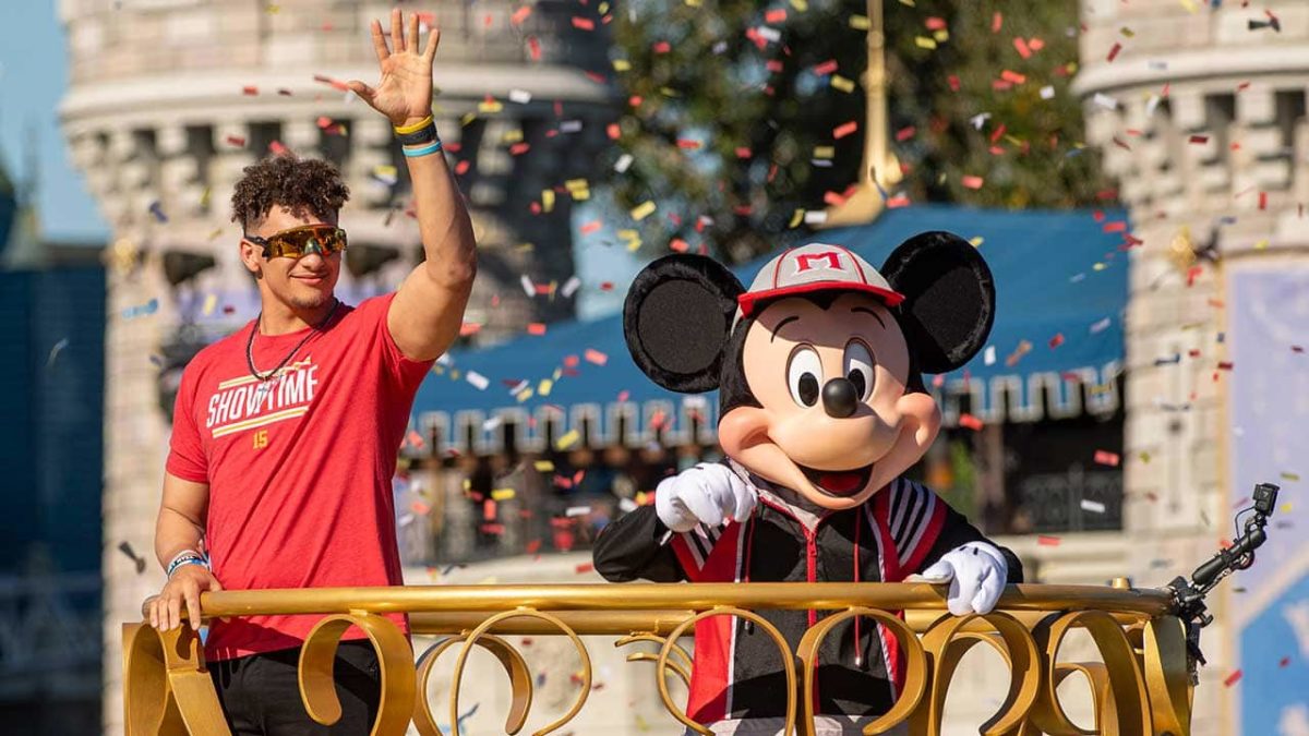 Patrick Mahomes Celebrates Super Bowl Win With Disney Parade