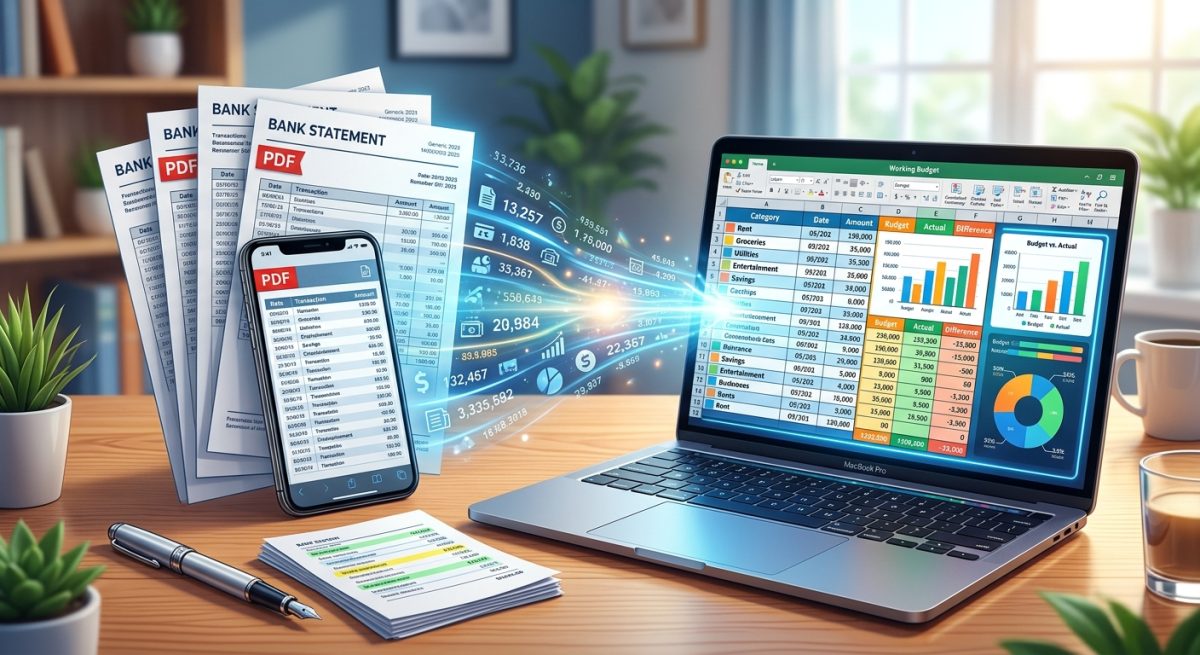 How to Turn PDF Bank Statements Into a Working Budget Spreadsheet
